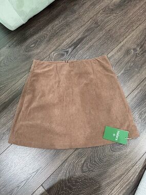 HALARA Corduroy A-Line Mini Skirt in Brown